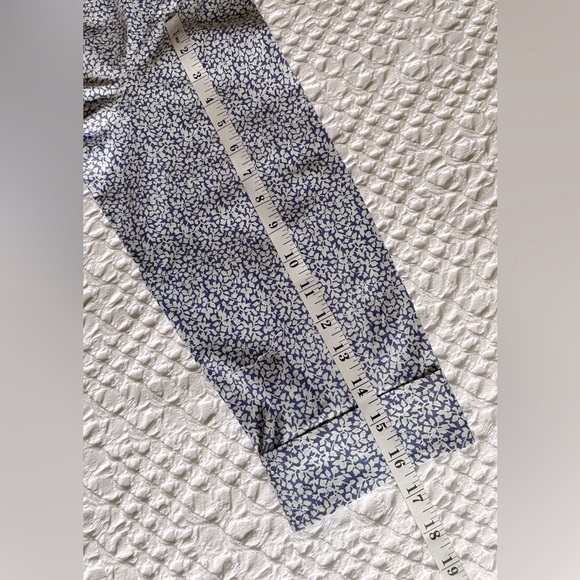 NWT Talbots 16P Floral Button Down Blouse Purple Blue White 3/4 Sleeve Cotton - Picture 7 of 12